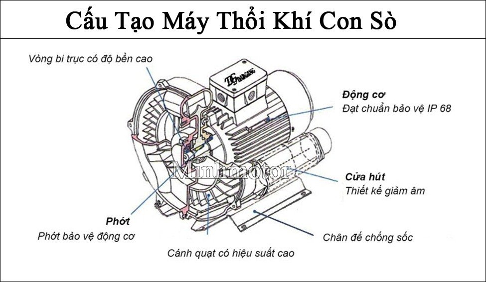 Máy thổi khí con sò ShowFou Model GB-1100s 1100W Công suất 1.1Kw